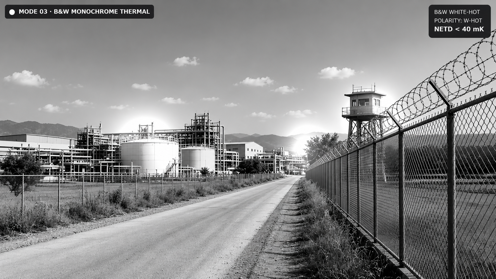 Monochrome thermal surveillance view
